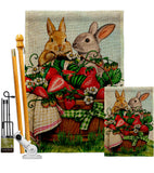 Spring Rabbits - Pets Nature Vertical Impressions Decorative Flags HG130380 Made In USA