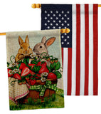 Spring Rabbits - Pets Nature Vertical Impressions Decorative Flags HG130380 Made In USA