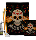 Dia de Muetos Skull - Halloween Fall Vertical Impressions Decorative Flags HG120073 Made In USA