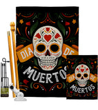 Dia de Muetos Skull - Halloween Fall Vertical Impressions Decorative Flags HG120073 Made In USA