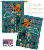 Dia de Muetos Fun - Halloween Fall Vertical Impressions Decorative Flags HG120072 Made In USA