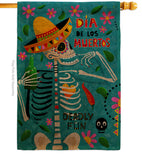 Dia de Muetos Fun - Halloween Fall Vertical Impressions Decorative Flags HG120072 Made In USA