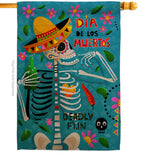 Dia de Muetos Fun - Halloween Fall Vertical Impressions Decorative Flags HG120072 Made In USA