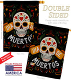 Dia de Muetos Skull - Halloween Fall Vertical Impressions Decorative Flags HG120073 Made In USA