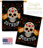 Dia de Muetos Skull - Halloween Fall Vertical Impressions Decorative Flags HG120073 Made In USA