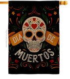 Dia de Muetos Skull - Halloween Fall Vertical Impressions Decorative Flags HG120073 Made In USA