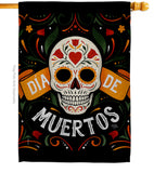 Dia de Muetos Skull - Halloween Fall Vertical Impressions Decorative Flags HG120073 Made In USA