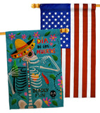 Dia de Muetos Fun - Halloween Fall Vertical Impressions Decorative Flags HG120072 Made In USA