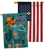 Dia de Muetos Fun - Halloween Fall Vertical Impressions Decorative Flags HG120072 Made In USA