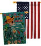 Dia de Muetos Fun - Halloween Fall Vertical Impressions Decorative Flags HG120072 Made In USA