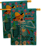 Dia de Muetos Fun - Halloween Fall Vertical Impressions Decorative Flags HG120072 Made In USA