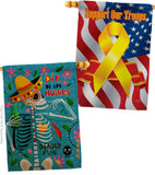 Dia de Muetos Fun - Halloween Fall Vertical Impressions Decorative Flags HG120072 Made In USA