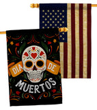 Dia de Muetos Skull - Halloween Fall Vertical Impressions Decorative Flags HG120073 Made In USA