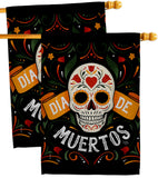 Dia de Muetos Skull - Halloween Fall Vertical Impressions Decorative Flags HG120073 Made In USA