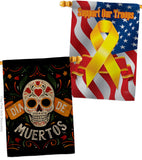 Dia de Muetos Skull - Halloween Fall Vertical Impressions Decorative Flags HG120073 Made In USA