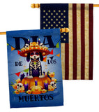 Día de Muertos Dog - Halloween Fall Vertical Impressions Decorative Flags HG130352 Made In USA