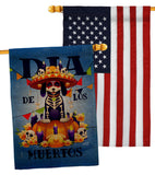 Día de Muertos Dog - Halloween Fall Vertical Impressions Decorative Flags HG130352 Made In USA