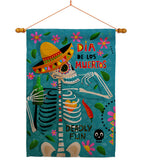 Dia de Muetos Fun - Halloween Fall Vertical Impressions Decorative Flags HG120072 Made In USA