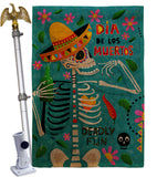 Dia de Muetos Fun - Halloween Fall Vertical Impressions Decorative Flags HG120072 Made In USA
