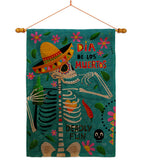 Dia de Muetos Fun - Halloween Fall Vertical Impressions Decorative Flags HG120072 Made In USA