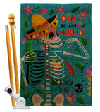 Dia de Muetos Fun - Halloween Fall Vertical Impressions Decorative Flags HG120072 Made In USA