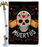 Dia de Muetos Skull - Halloween Fall Vertical Impressions Decorative Flags HG120073 Made In USA