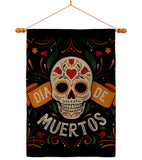 Dia de Muetos Skull - Halloween Fall Vertical Impressions Decorative Flags HG120073 Made In USA