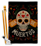 Dia de Muetos Skull - Halloween Fall Vertical Impressions Decorative Flags HG120073 Made In USA