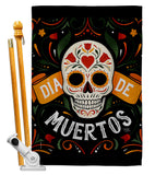 Dia de Muetos Skull - Halloween Fall Vertical Impressions Decorative Flags HG120073 Made In USA