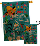 Dia de Muetos Fun - Halloween Fall Vertical Impressions Decorative Flags HG120072 Made In USA