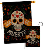 Dia de Muetos Skull - Halloween Fall Vertical Impressions Decorative Flags HG120073 Made In USA