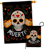 Dia de Muetos Skull - Halloween Fall Vertical Impressions Decorative Flags HG120073 Made In USA