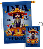 Día de Muertos Dog - Halloween Fall Vertical Impressions Decorative Flags HG130352 Made In USA