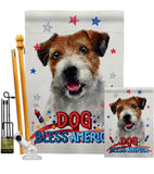 Patriotic Parson Russell Terrier - Pets Nature Vertical Impressions Decorative Flags HG120102 Made In USA