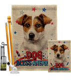 Patriotic Russell Terrier - Pets Nature Vertical Impressions Decorative Flags HG120103 Made In USA