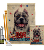 Patriotic Black Pitbull - Pets Nature Vertical Impressions Decorative Flags HG120118 Made In USA