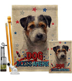 Patriotic Black Jack Russell - Pets Nature Vertical Impressions Decorative Flags HG120121 Made In USA