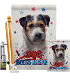 Patriotic Black Jack Russell - Pets Nature Vertical Impressions Decorative Flags HG120121 Made In USA