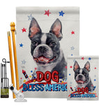 Patriotic Boston Terrier - Pets Nature Vertical Impressions Decorative Flags HG120123 Made In USA