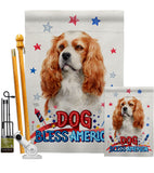 Patriotic Cavalier King Spaniel - Pets Nature Vertical Impressions Decorative Flags HG120128 Made In USA
