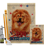 Patriotic Chow Chow - Pets Nature Vertical Impressions Decorative Flags HG120133 Made In USA