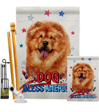 Patriotic Chow Chow - Pets Nature Vertical Impressions Decorative Flags HG120133 Made In USA