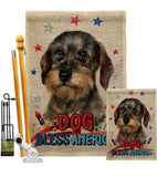 Patriotic Wire Haired Dachshund - Pets Nature Vertical Impressions Decorative Flags HG120135 Made In USA