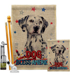 Patriotic Dalmatian - Pets Nature Vertical Impressions Decorative Flags HG120136 Made In USA