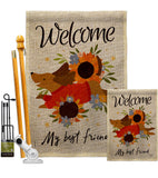 Welcome Best Friend - Pets Nature Vertical Impressions Decorative Flags HG130402 Made In USA