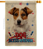 Patriotic Russell Terrier - Pets Nature Vertical Impressions Decorative Flags HG120103 Made In USA