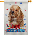 Patriotic Cocker Spaniel - Pets Nature Vertical Impressions Decorative Flags HG120107 Made In USA