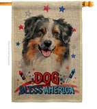 Patriotic Australian Shepherd - Pets Nature Vertical Impressions Decorative Flags HG120112 Made In USA