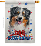 Patriotic Australian Shepherd - Pets Nature Vertical Impressions Decorative Flags HG120112 Made In USA