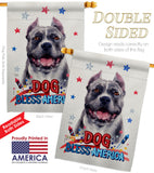 Patriotic Black Pitbull - Pets Nature Vertical Impressions Decorative Flags HG120118 Made In USA